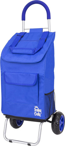 Carrito compras azul plegable